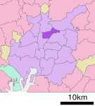 Location of Higashi ward Nagoya city Aichi prefecture Japan